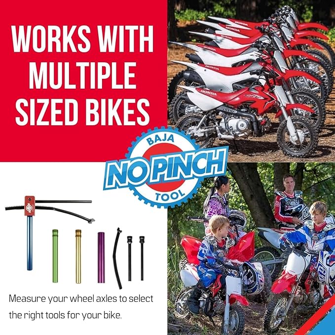 BAJA NO PINCH Kit 15mm Axle Shaft Accessory, Fits 15-16mm Axles, Mounts Tires Quickly Without Pinching Tubes for Wheel Dirt Bike Motorcycle Changing Tool - Tire Repair Kit, Motocross and Enduro