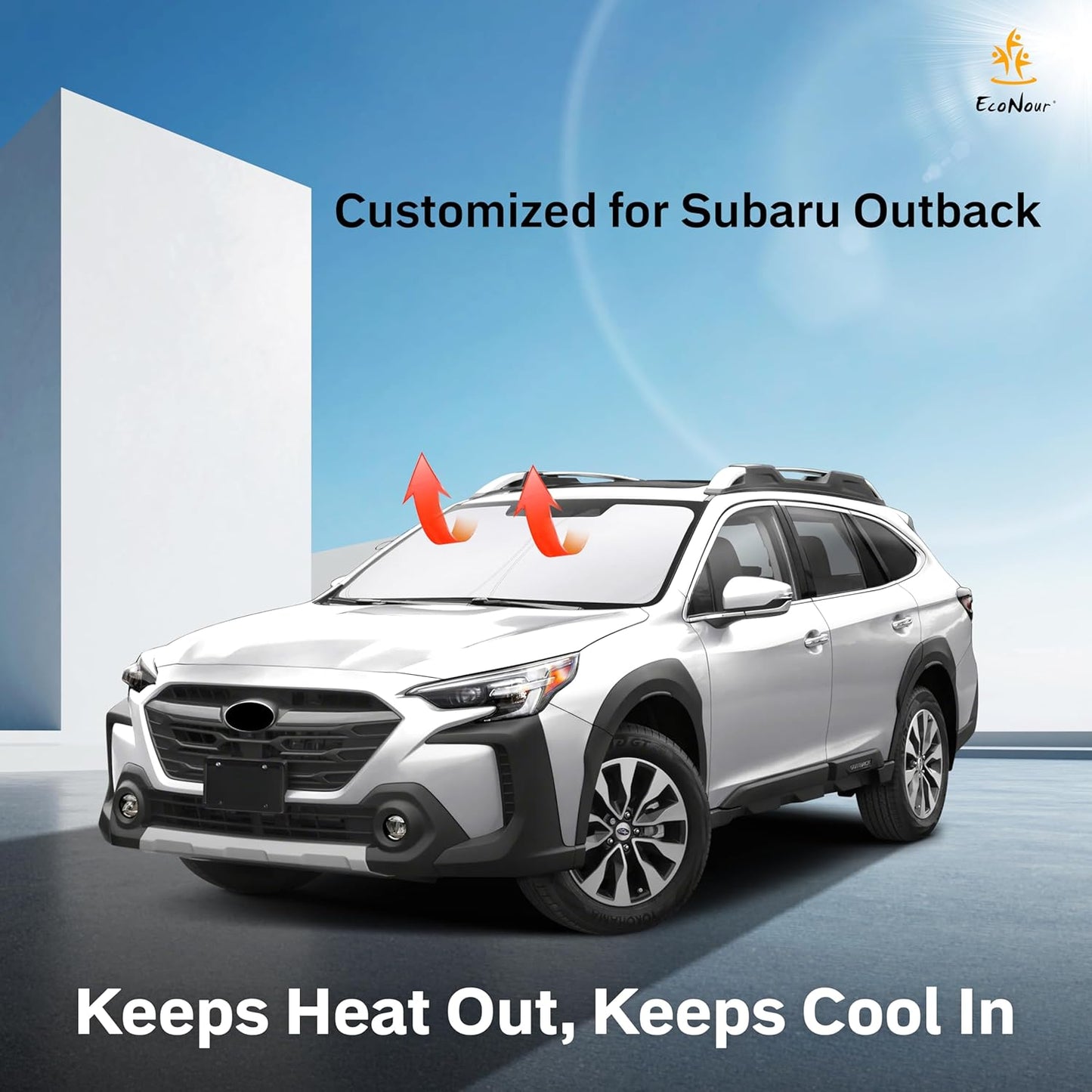 for Subaru Outback 2015-2019 Windshield Sunshade - EcoNour 240T Polyester Material Cars Sun Visor Reflector Blocks UV Rays - Foldable Sunshade Interior Protection-Subaru Outback Accessories