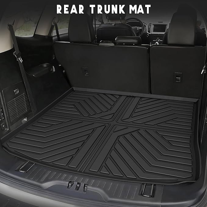 KARPAL Floor Mats for 2015-2025 2026 Ford Edge, All Weather TPE Protection Custom Fit Floor Liners, 1st & 2nd Row & Trunk Mat Car Mats for Edge