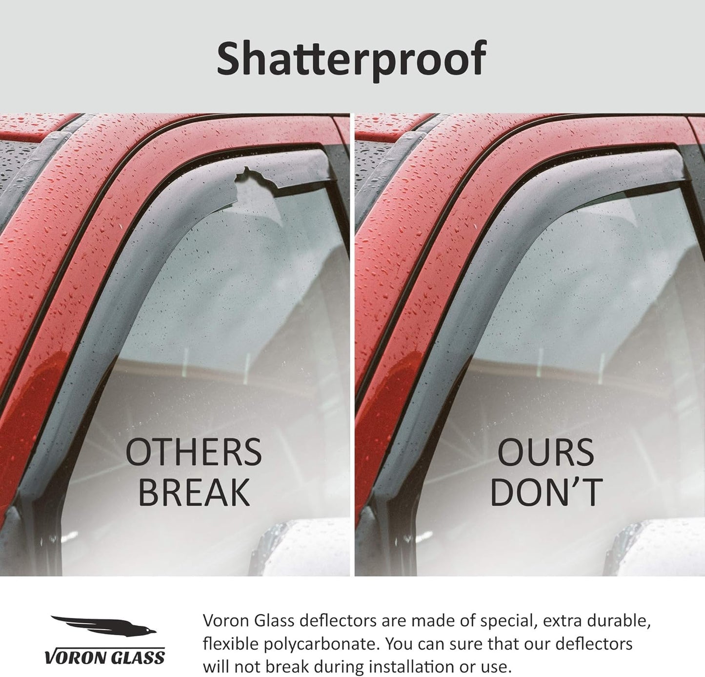 Voron Glass in-Channel Extra Durable Rain Guards for Toyota Corolla 2020-2025 Sedan, Window Deflectors, Vent Window Visors, 4 Pieces - 200674