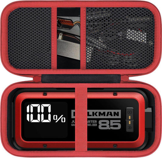 Aenllosi for HULKMAN Alpha85/Alpha85S/Alpha Pro Jump Starter Hard Carrying Case, Black+Red (Case Only)