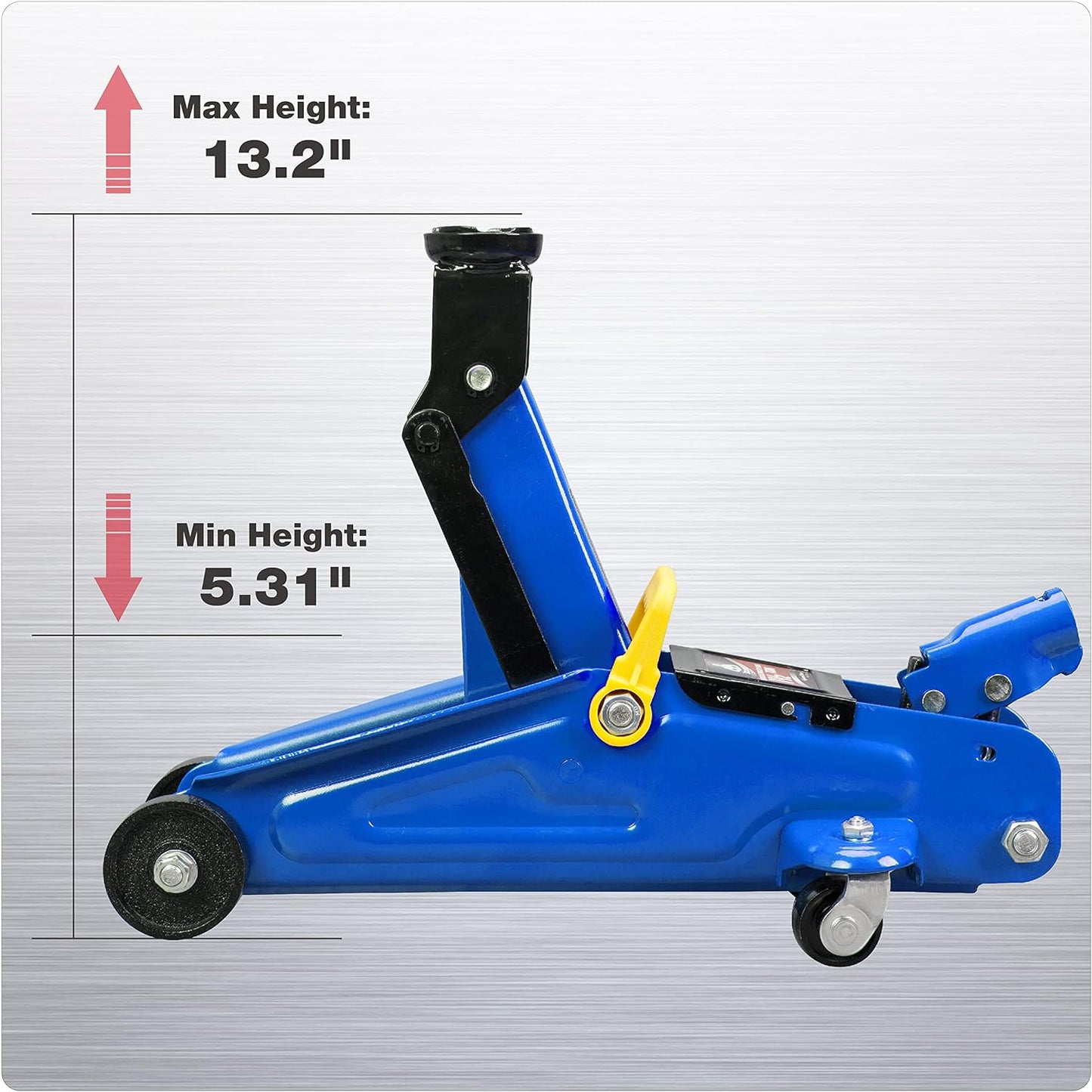 Floor Jack 1.5 Ton (3,300 LBs) Hydraulic Car Jack with Storage Case, Lifting Range from 5.31 Inch to 13.2 Inch, Fits Sedans Automotive