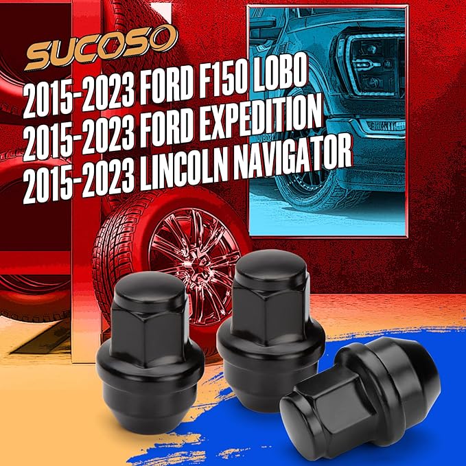 14x1.5 Lug Nuts For Ford F150 2015-2024,Solid One Piece Design Fits F-ord Expedition F-150 Lincoln Navigator on FORD OEM Aluminum Wheels,OE Replacement For ACPZ-1012-B Through-Hardened Steel NOT Swell
