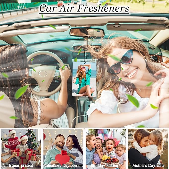 Custom Air Freshener for Car, Personalized Air Fresheners, Custom Double Sided photo Air Freshener, for Wardrobe, Bathroom and Hanging Ornaments (Rectangle)