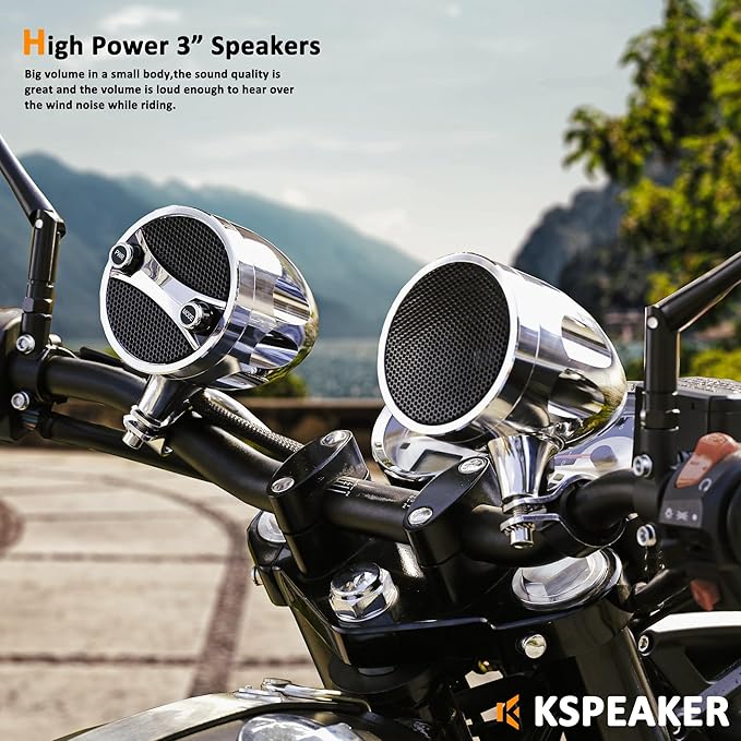 Bluetooth Motorcycle Speakers - Waterproof, 200W RZR Speakers for ATV/UTV, Golf Cart & Jet Ski Sound Bar