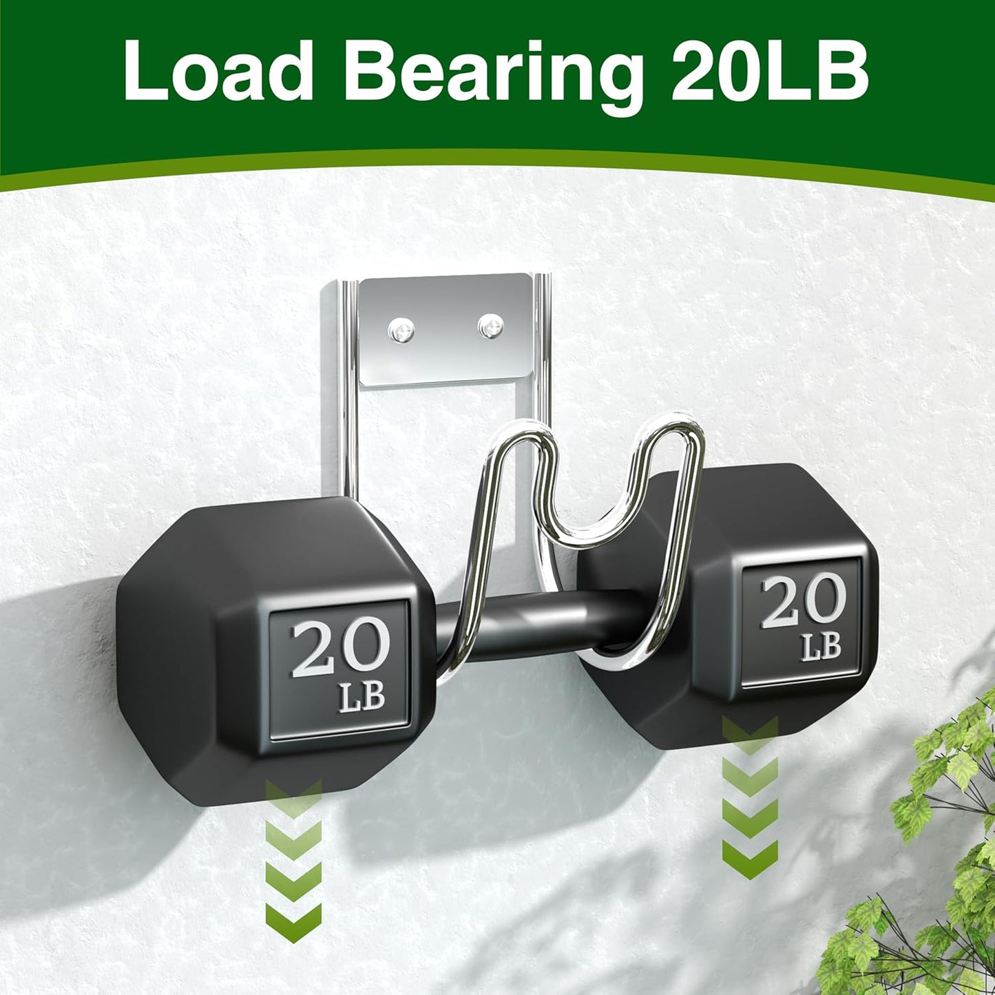 Stainless Steel Garden Hose Holder - Silver SS304 Water Hose Holder - Wall Mounted Hose Hanger Heavy Duty for Water Hose Extension Cords Vacuum Hose, Anti-Rust.