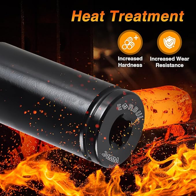 24mm Harmonic Balancer Socket 1/2" Drive Metric 6 Point Impact Socket Heavy-Duty Deep Well 24mm Crank Bolt Wrench Crank Bolt Removal Tool Compatible with GM LS Engines