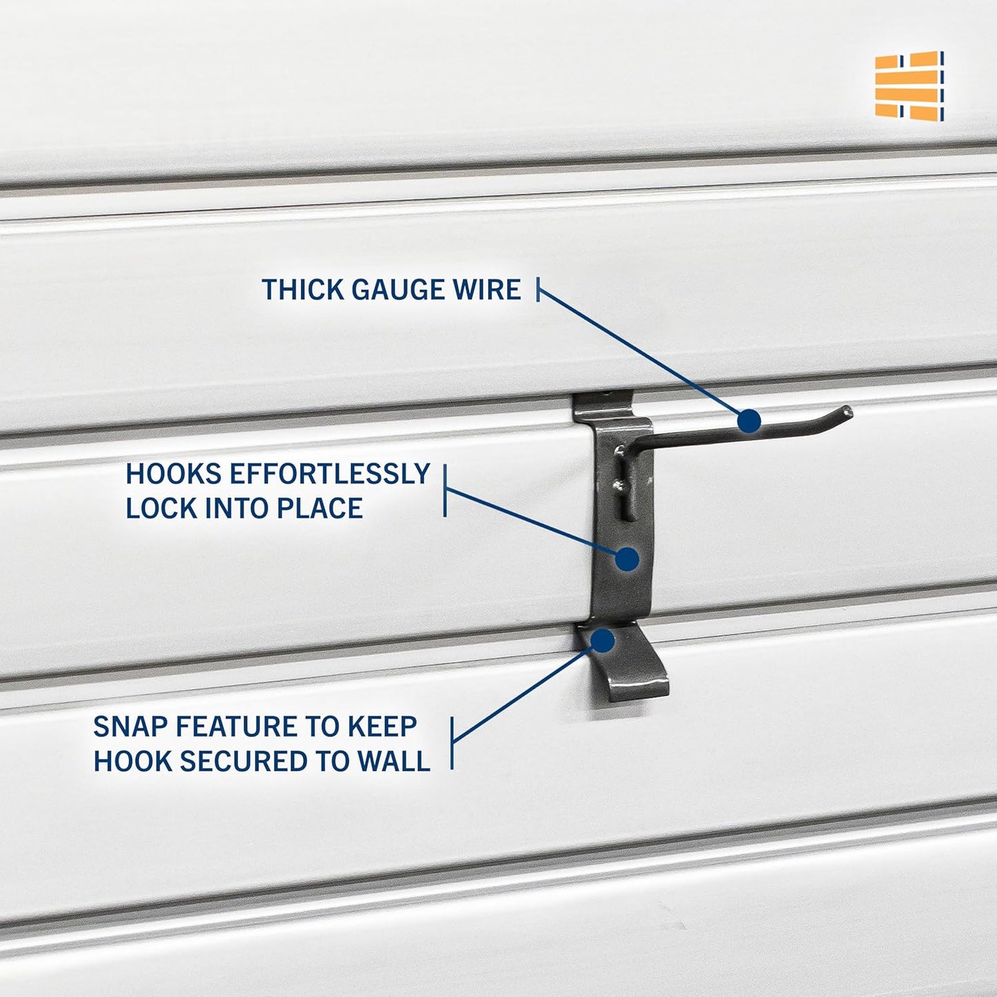 8 Pack Heavy Duty Slatwall Hooks, Black, Snap & Heavy-Duty Hooks Mix, Organize Garage, Storage, Tools, Sports Gear, Cords