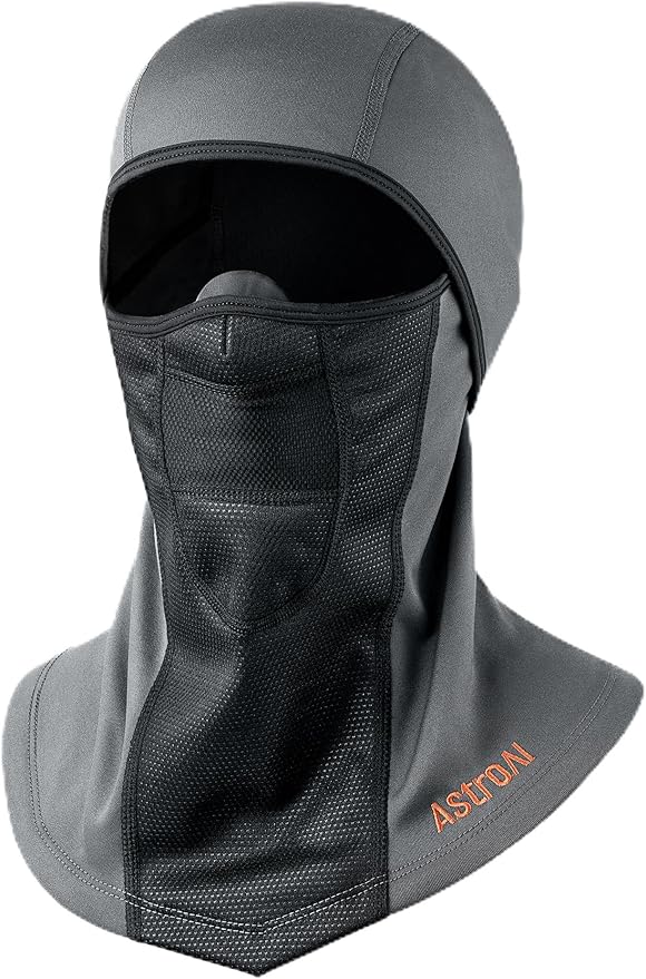 AstroAI Ski Mask Windproof Balaclava for Cold Weather, Winter Face Mask Breathable Stretchable for Skiing, Snowboarding, Gray