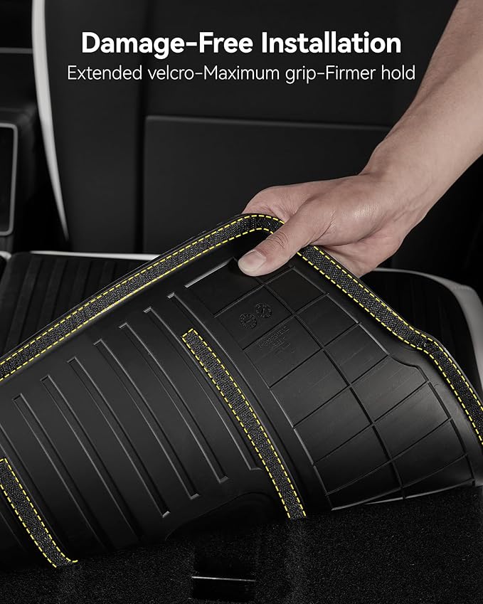 3W Tesla Model Y Rear Seat Back Mats 2020-2025(Not for Juniper), Seatback Protector All-Weather TPE Floor Liners, Accseeories 5-Seater