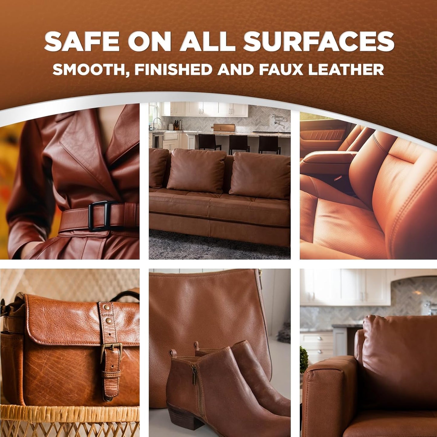 Weiman Leather Conditioner & Cleaner - Restores Surfaces, UV Protectants Help Prevent Cracking or Fading of Furniture, Sofa, Couch, Car Seats, Shoes, Purses, 6 Pack, 22 Oz