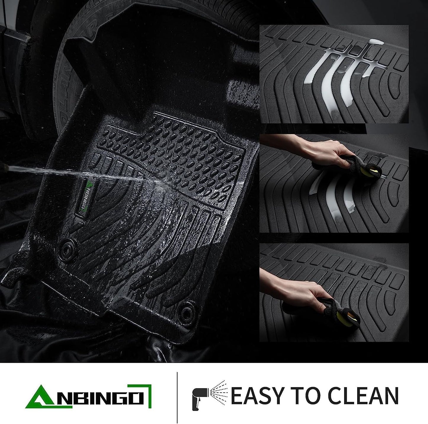 ANBINGO®Floor Mats Fit for Chevy Colorado (Crew Cab) 2023-2025/GMC Canyon All Weather Mats for Chevy Colorado TPE Car Mat Rugs for Chevy Colorado Rubber Trunk Carpet for Colorado Accessories