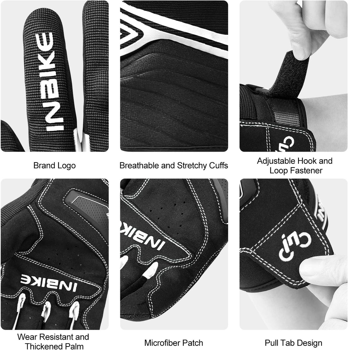 INBIKE Breathable Mesh Motorcycle Gloves Touchscreen with TPR Palm Pad Hard Knuckles