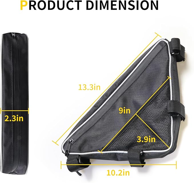 UTV Roll Bar Triangle Storage Bags Waterproof Compatible with Polaris RZR Ranger UTVs, Road and Mountain Bikes Accessories, UTV Tool Bag, 1.75"-2" Roof Roll Cage Organizer, 1 Pack