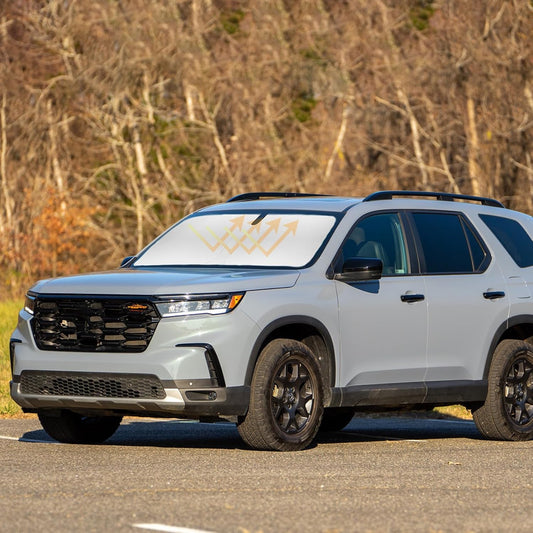 Sun Shade for Pilot Windshield Sunshades Cover for 2016-2023 2024 2025 2026 Honda Pilot Accessories Foldable Front Window Shields 240T Silver Coating Protector Sun Visor Blocks UV Rays Heat