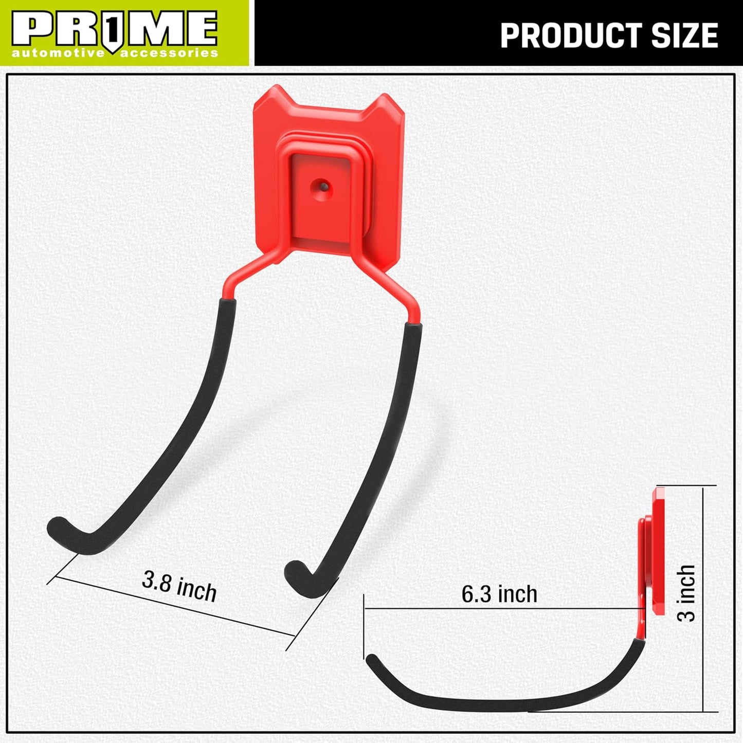 PR1ME Garage Hook, 1 Pack Heavy Duty Garage Wall Mount Hook, C Utility Garage Wall Storage Hook, Garage Storage Organization and Tool Hanger for Hoses, Extension Cords and Recreational Equipment