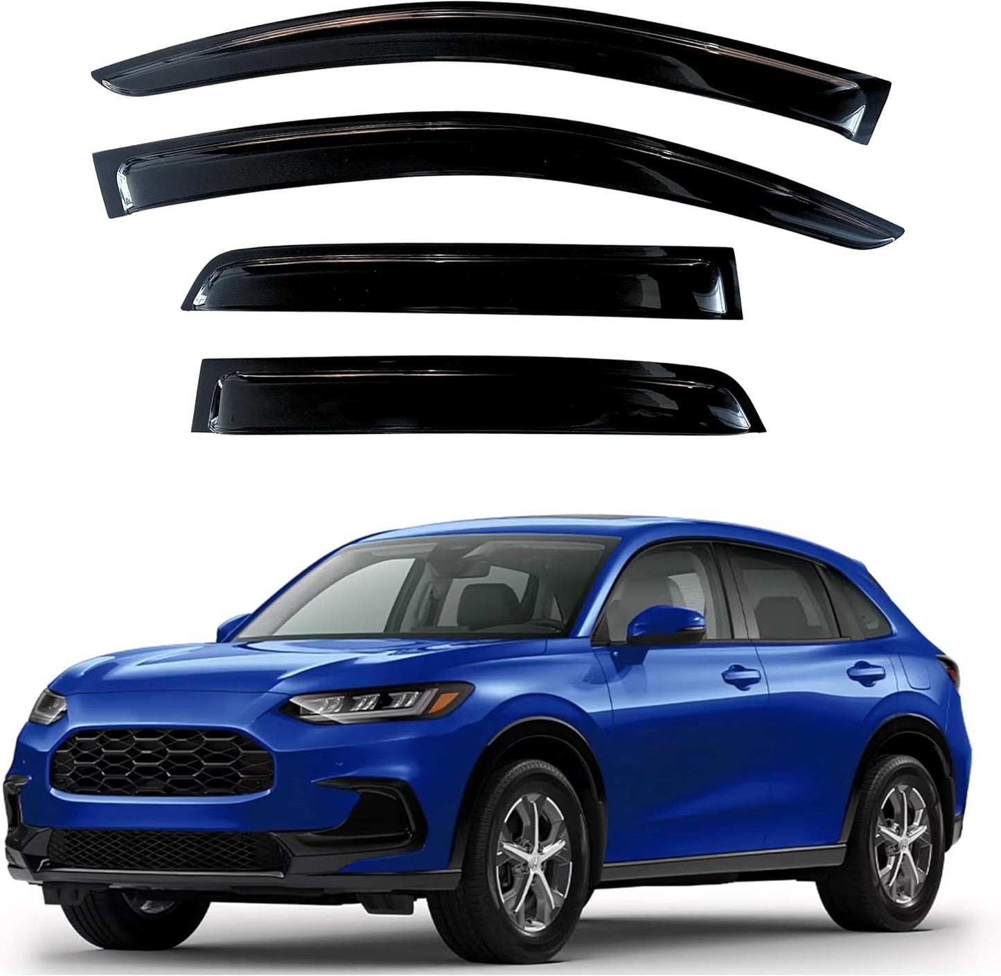KPY Window Visor Compatible with Honda HR-V 2023-2025 (HRV), 4PC Rain Guard Side Window Vent Deflectors Tape-On Style, 2023 2024 2025