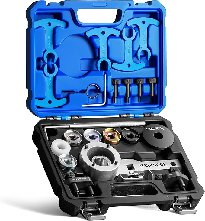 Engine Timing Tool Kit for VW Audi TSI TFSI EA888 1.8L 2.0L Engine, with Additional T40191 Engine Camshaft Sliding Pieces Spacer Tool, T10355 Crankshaft Pulley Holding Wrench T40098 T40267 T40271
