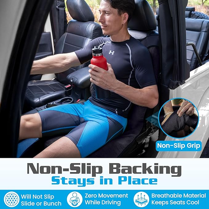 HAPPEGEAR Happeseat Waterproof Car Seat Cover & Protector – Universal Fit Car Seat Towel Cover – Non-Slip Backing, Easy Install & Storage, Machine Washable, Fits Front & Back, Black