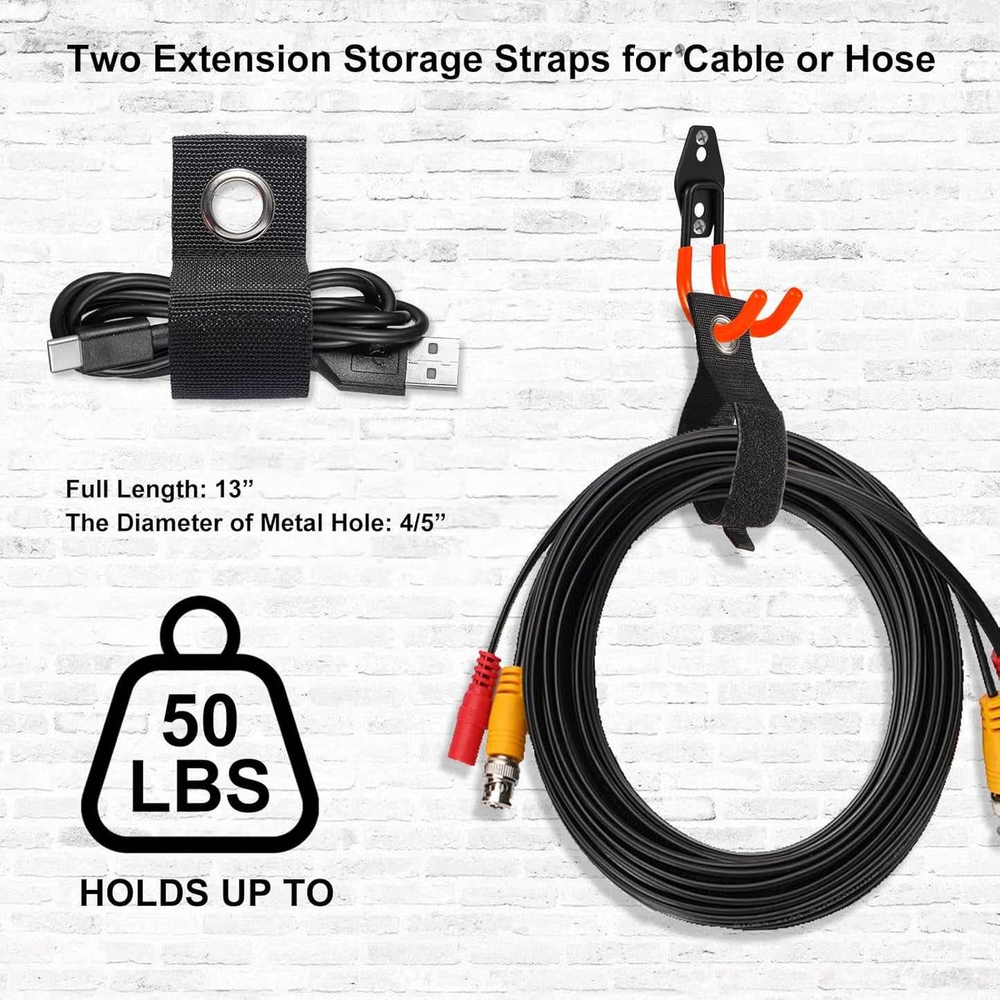 Garage Hook Heavy Duty Wall Storage Hangers, 22 Pack Garage Storage Hooks Steel Tool Orange for Ladders, Ropes, Garden Tools