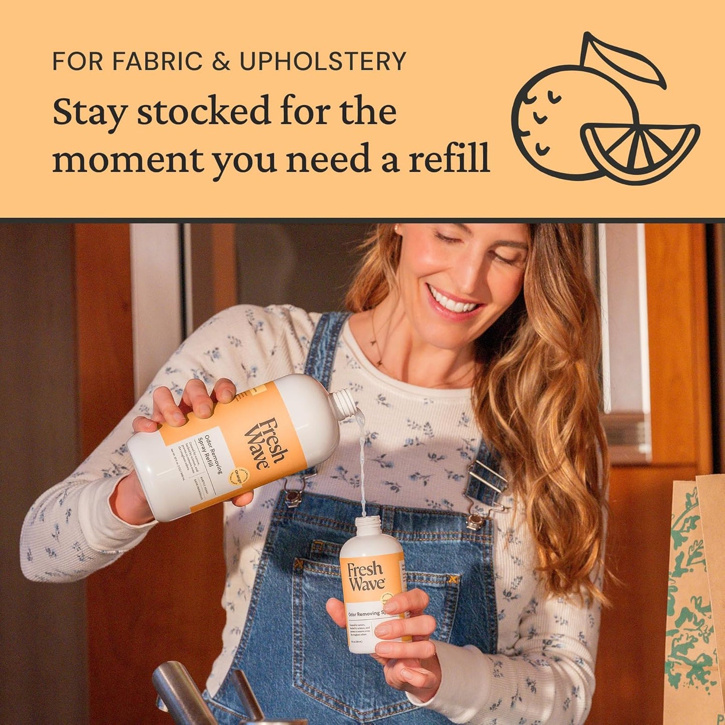 Fresh Wave Orange Odor Eliminator Spray & Air Freshener Refill, 32 fl. oz.