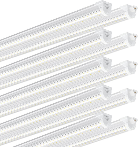 Ensenior 10 Pack 4 FT Led Shop Lights, 5000K Daylight, 5000LM Super Bright, 36W Equivalency 468W, Commercial Bay Lighting, U-Shaped Linkable Shop Lights Plug in for Garage, Workshop, FCC Certified