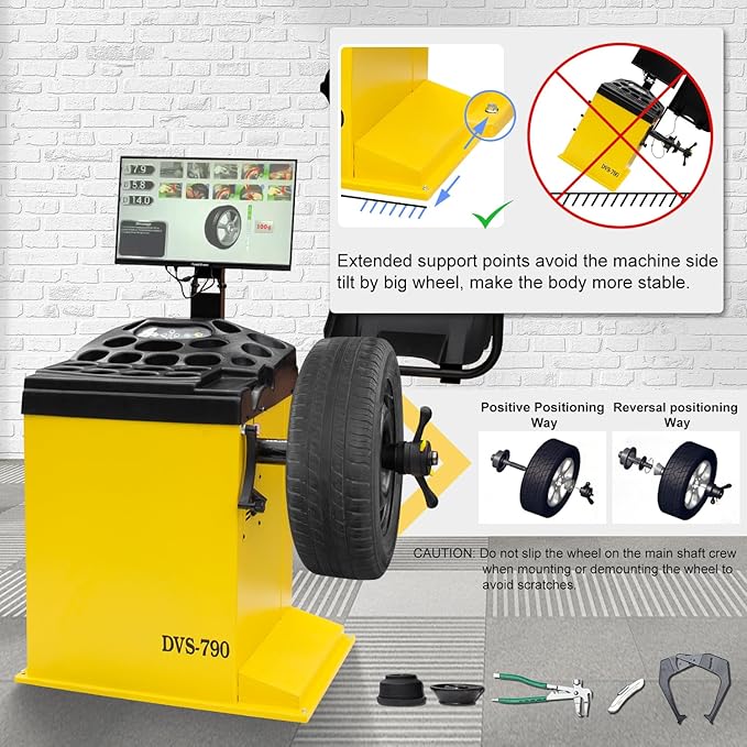 21'' Rim 1.5HP Tire Changer and 10''-24'' Rim Tire Balancer Combo and 3HP Oil-Free Air Compressor for Tire Repair and Wheel Balancing Garage Shop Equipment w/ 1 Year Full Warranty