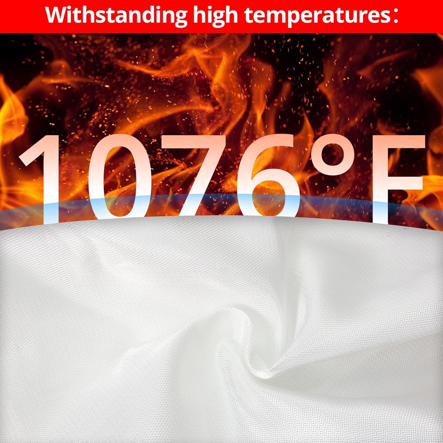 SecuCaptain Emergency Fire Blanket for Home - 2 Pack 60"x60" X-Large Flame Retardant Blankets with Fireproof Tabs for House Camping Kitchen Fire Protection Survival Safety