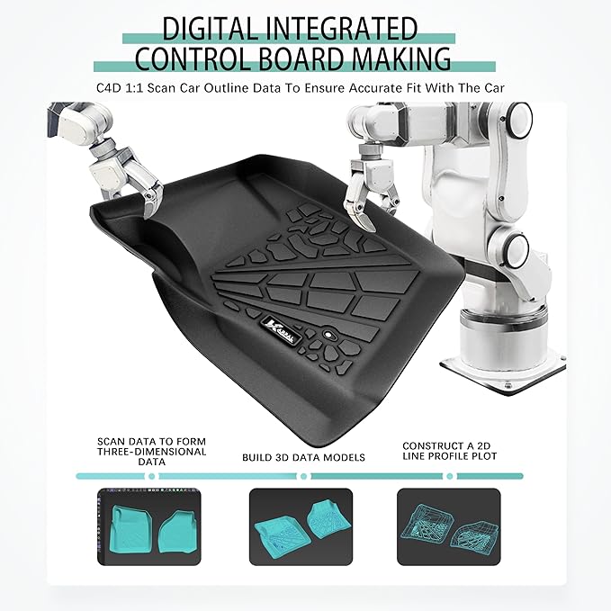 KARPAL Floor Mats Fit for 1999-2007 Ford F-250/ F-350/ F-450 Super Duty Crew Cab, Custom Fit All Weather TPE Ford Super Duty Accessories 1st & 2nd Row Car Floor Liners