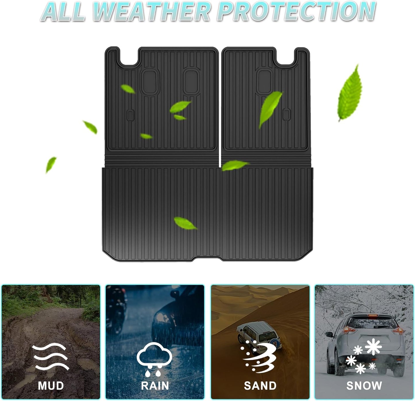 Original Cargo Mat & Backrest Mat Fit for Honda Pilot 2016-2022: Cargo Liner with Backrest Mat Behind 3rd Row Back Seat Protector - All Weather Protection Trunk Mat with Back Seat Cover Accessories