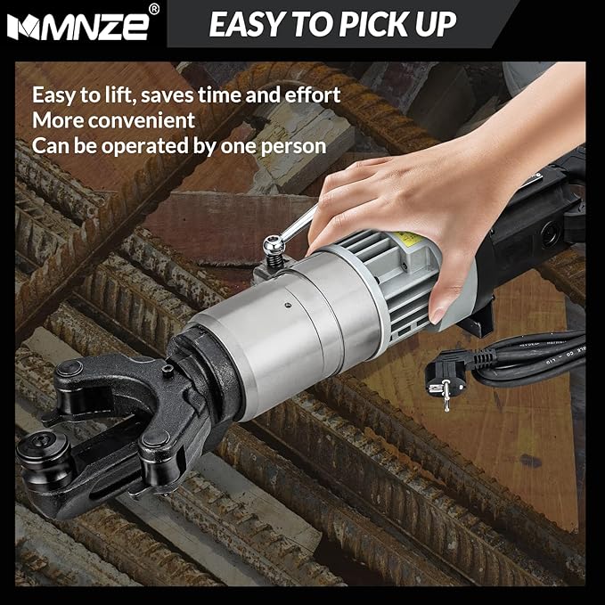 Electric Hydraulic Rebar Bender 1800W Portable Rebar Bending Machine 1 Inch #8-25mm Rebar Bending Angle 0-130 Degrees with Positioning Bolt, Fast Bending or Straightening, 110V