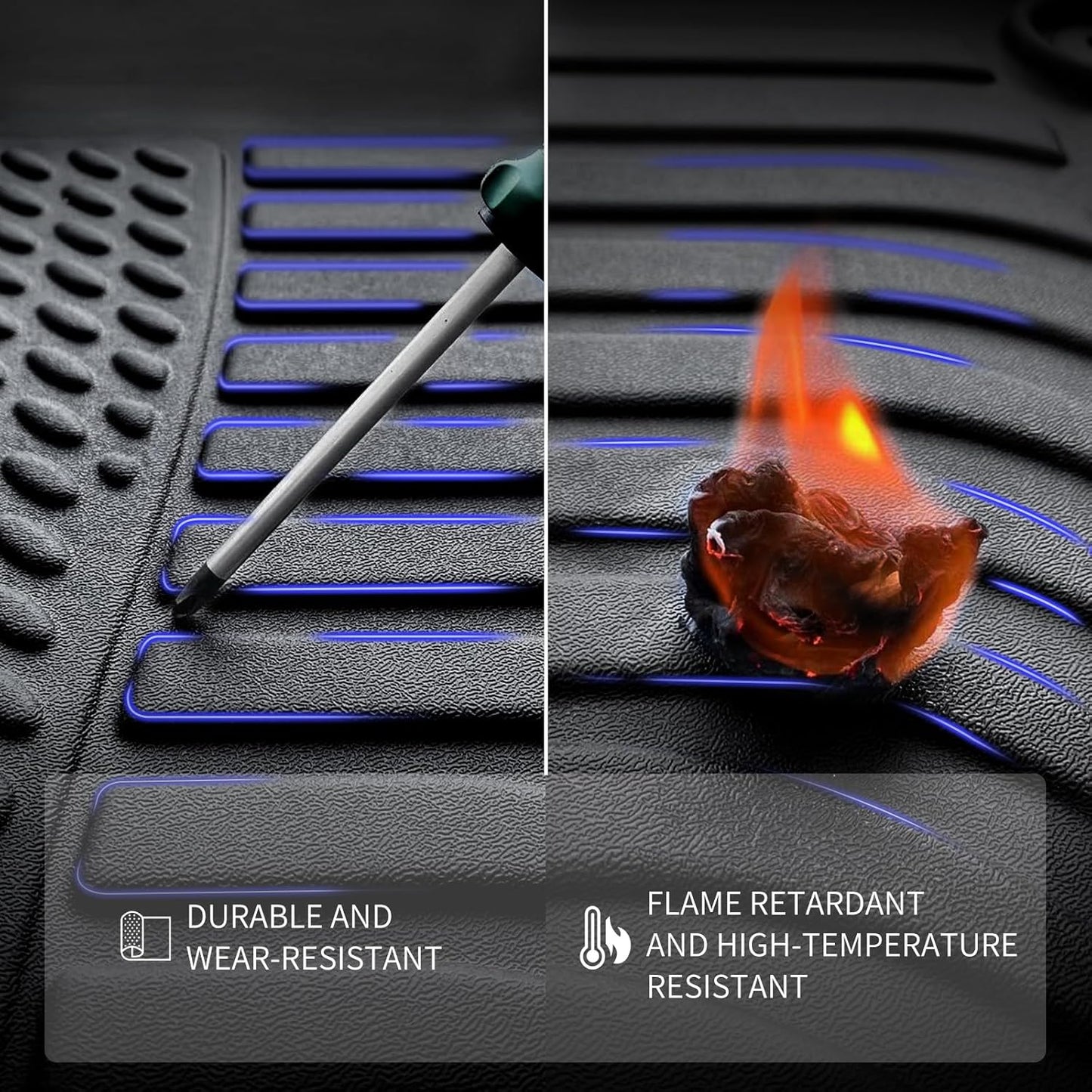 KELCSEECS Floor Mats & Cargo Liner Custom for 2016 2017 2018 2019 2020 2021 2022 Honda HR-V (AWD Model) Car Mats Cargo Mat Trunk Mat Honda HRV All Weather Floor Mats Trunk Liner Accessories