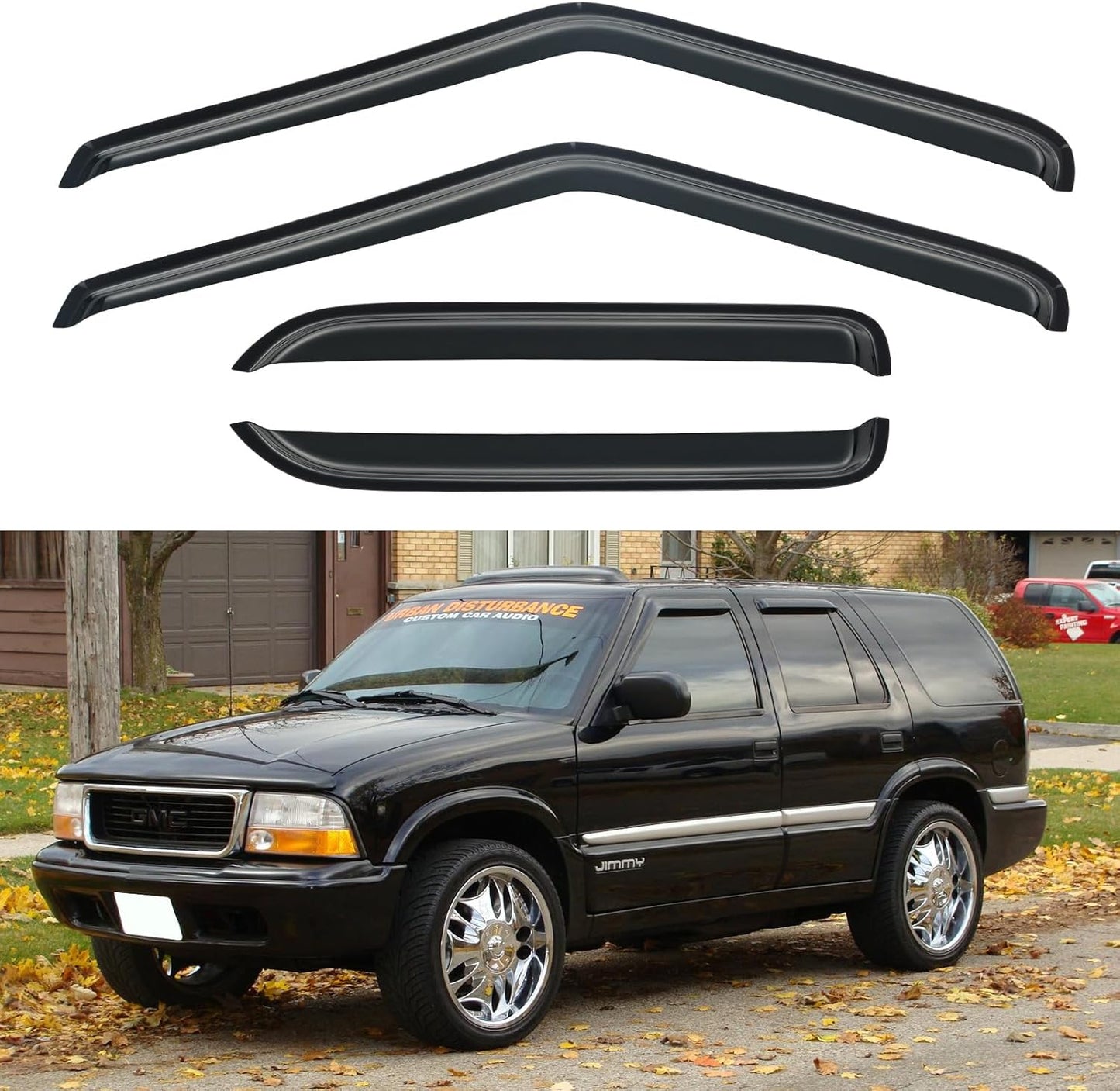 Window Visors Rain Guards Shield for 1995-2005 Chevy S10 Blazer/GMC S15 Jimmy, Out-Channel Window Vent Wind Deflectors Visors Shades for 1998-2001 GMC Envoy, 1996-2001 Oldsmobile Bravada