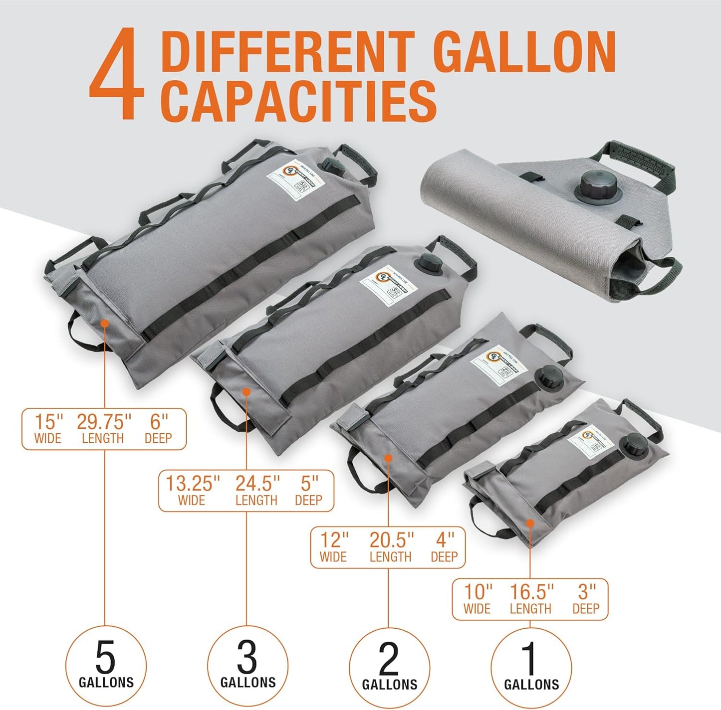 Giant Loop Armadillo Bag, Utility Bladder for Safe Transport and Storage of Powersports and Automotive Fluids, for Motorcycles, UTVs and ATVs, 2-Gallon
