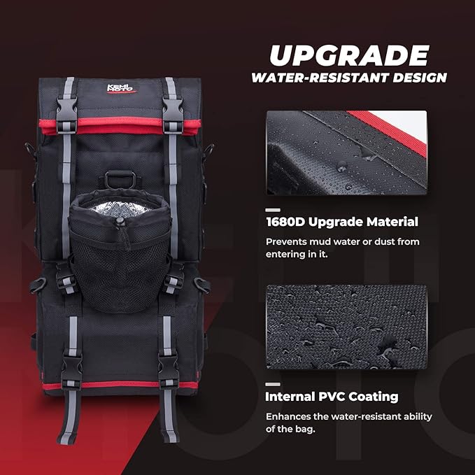 KEMIMOTO ATV Fender Bag, 130% Larger Water-resistant Rear Storage Bags With Drink Holder, Detachable ATV Gear Bag Compatible with Polaris Sportsman Scrambler FourTrax Can Am Grizzly Cfmoto, 2-Pack