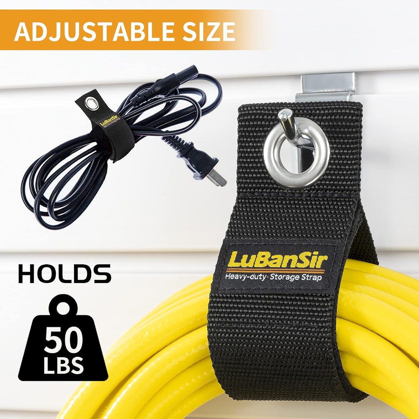 LuBanSir 9 Pack Extension Cord Holder, 17-Inch Extension Cord Storage Strap for Garage Organization and Storage