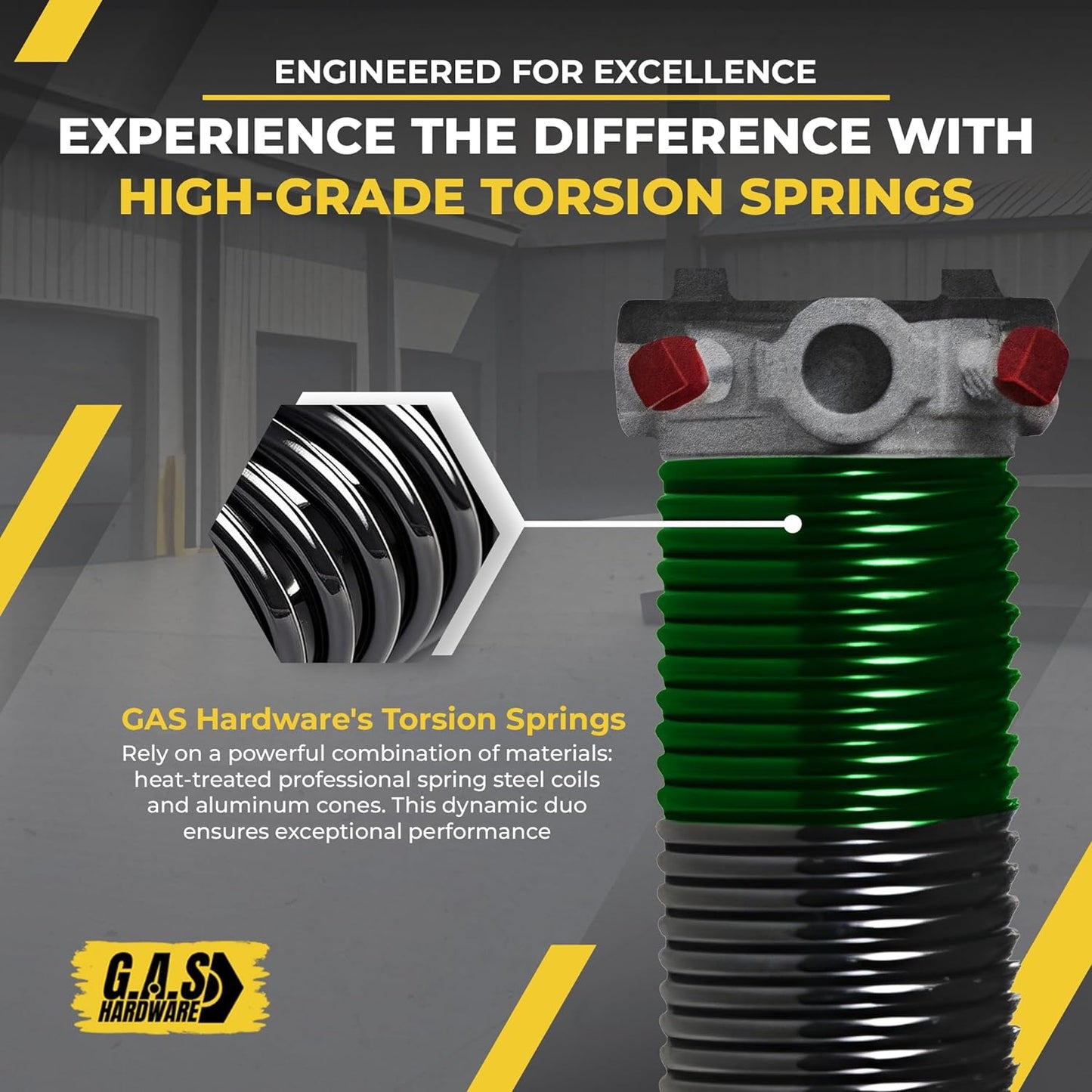 Garage Door Torsion Spring 243x1.75x33 Includes 1” Steel Bearing, Non-Slip Gloves, and Winding Bars for Left and Right Side of Garage Door Precision E-Coating 5-Year Warranty Min. 30,000 Cycles (Pair)