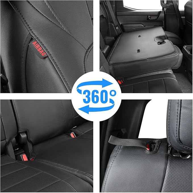 Customized 4runner Seat Covers Full Set for 2025 2026 Toyota 4Runner 7 Seats Pickup Truck Seat Cushion,Fully Covered Luxury Waterproof Leather Seat Protector,Armrest Cover Included(Black)