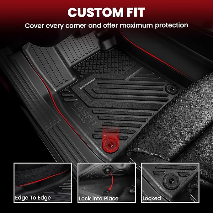 LASFIT Floor Mats & Cargo Mat Fit for Mazda CX5 2013-2016, Custom Fit TPE All Weather 2016 2015 2014 2013 Floor Liners & Trunk mat Full Set Car Mats for Mazda CX-5 Accessories, Black