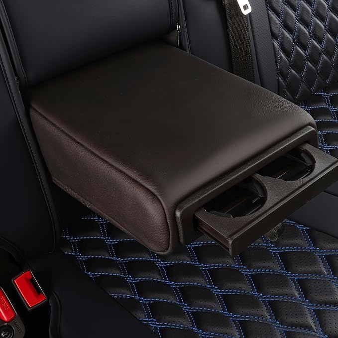 Huidasource Custom Fit Ford F150 Rear Bench Split Leather Seat Covers Fit for 2015-2025 F150 SuperCrew & 2017-2025 F250 F350 F450 Super Duty Crew Cab Pickup King Ranch Platinum(Back Row/Black&Blue)