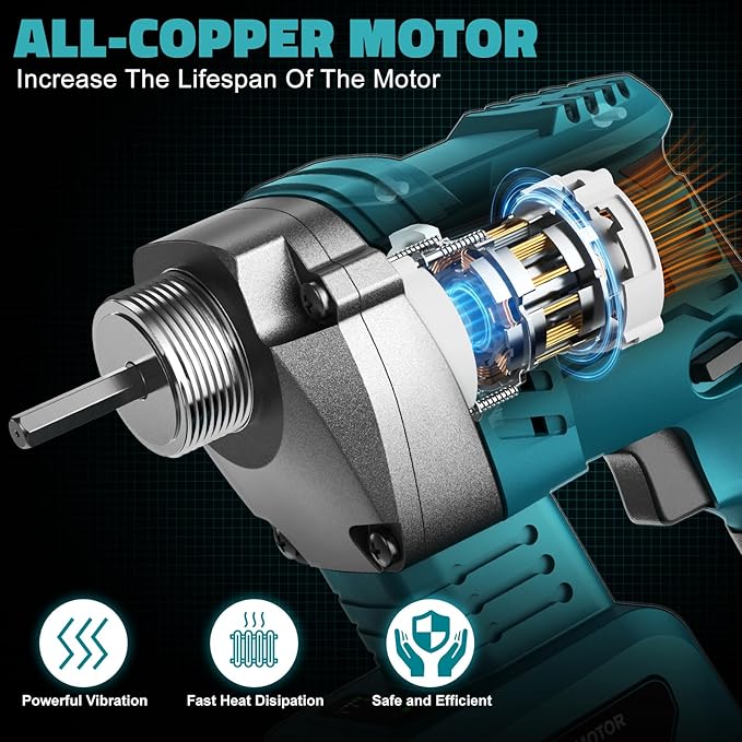 LIVOWALNY Handheld Concrete Vibrating Tool Compatible with Makita 18V Battery(No Battery), 600W Cordless Electric Concrete Vibrator w/3.8ft Shaft Rod, Portable Pencil Cement Vibrarator Remove Bubble