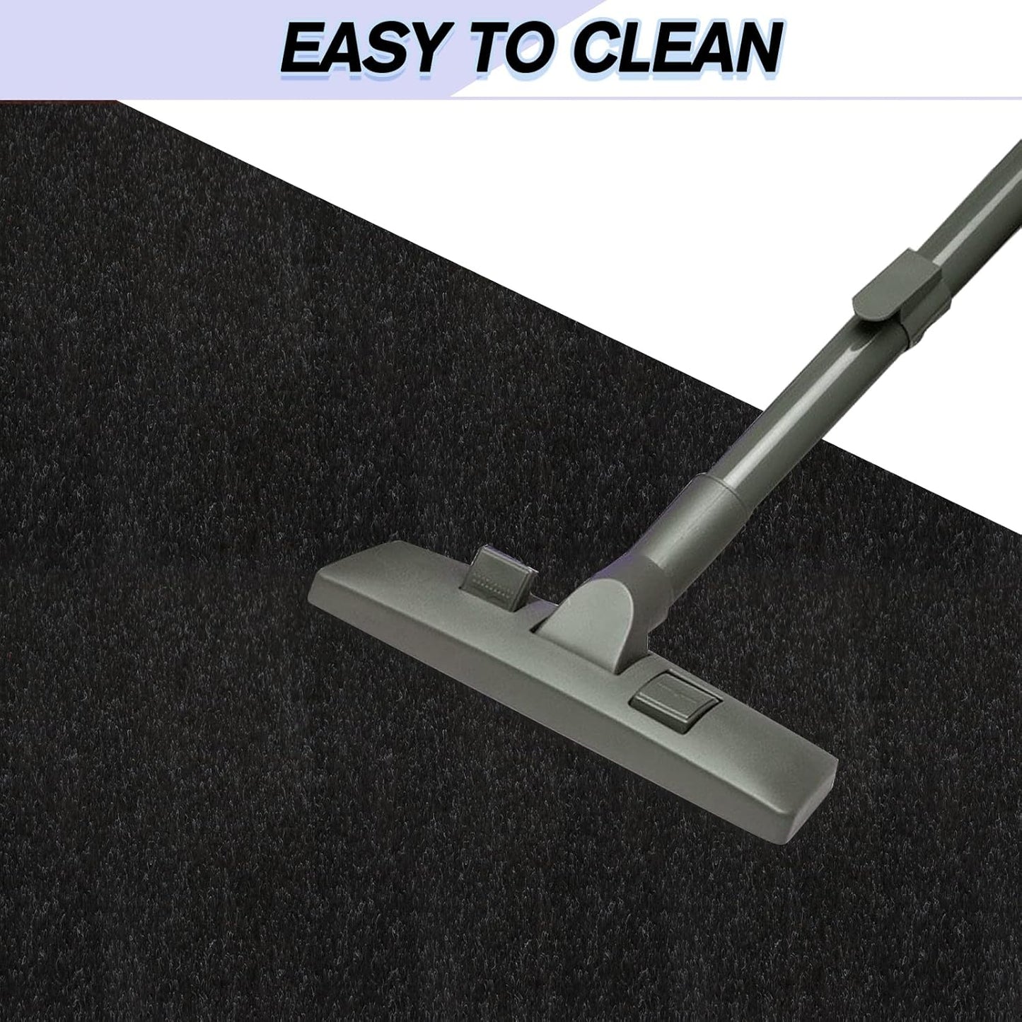 Custom Size Backed Non-Slip Area Rugs Runner, Easy Clean, Waterproof Runner Rugs for Hallway Entryway, Kitchen, Laundry, 2FT x 64FT, Black