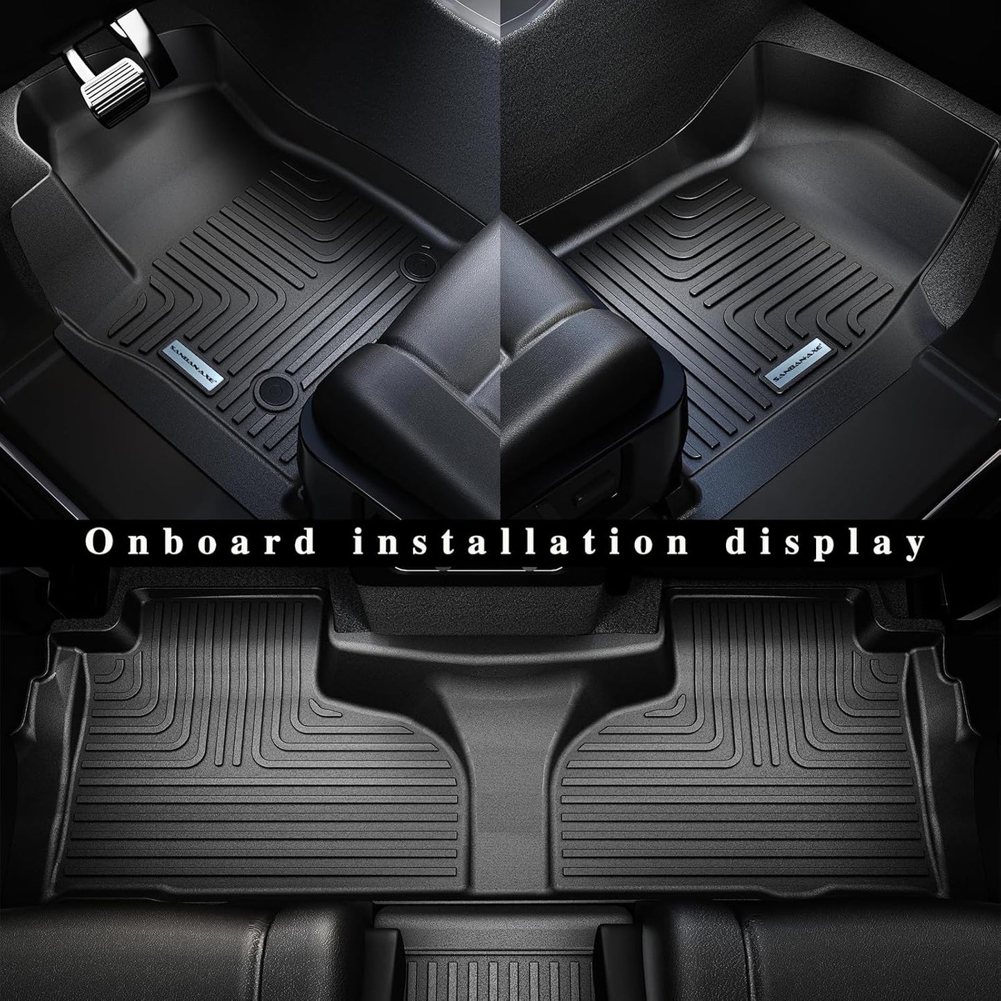 Floor Mats for 2021-2024 2025 Chevrolet Suburban 7 Seats (2nd Row Bucket Seats)（not fit 8 Seats）/ GMC Yukon XL(Only XL) & Trunk mat TPE Floor Liners & Cargo Liner for Chevy