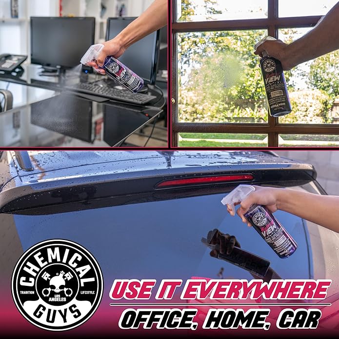 Chemical Guys HydroView Ceramic Glass Cleaner & Coating - Cleans & Adds Hydrophobic Protection, Car Window Cleaner for Glass, and Mirrors, Trucks, SUVs, and Home Use - 16 fl oz