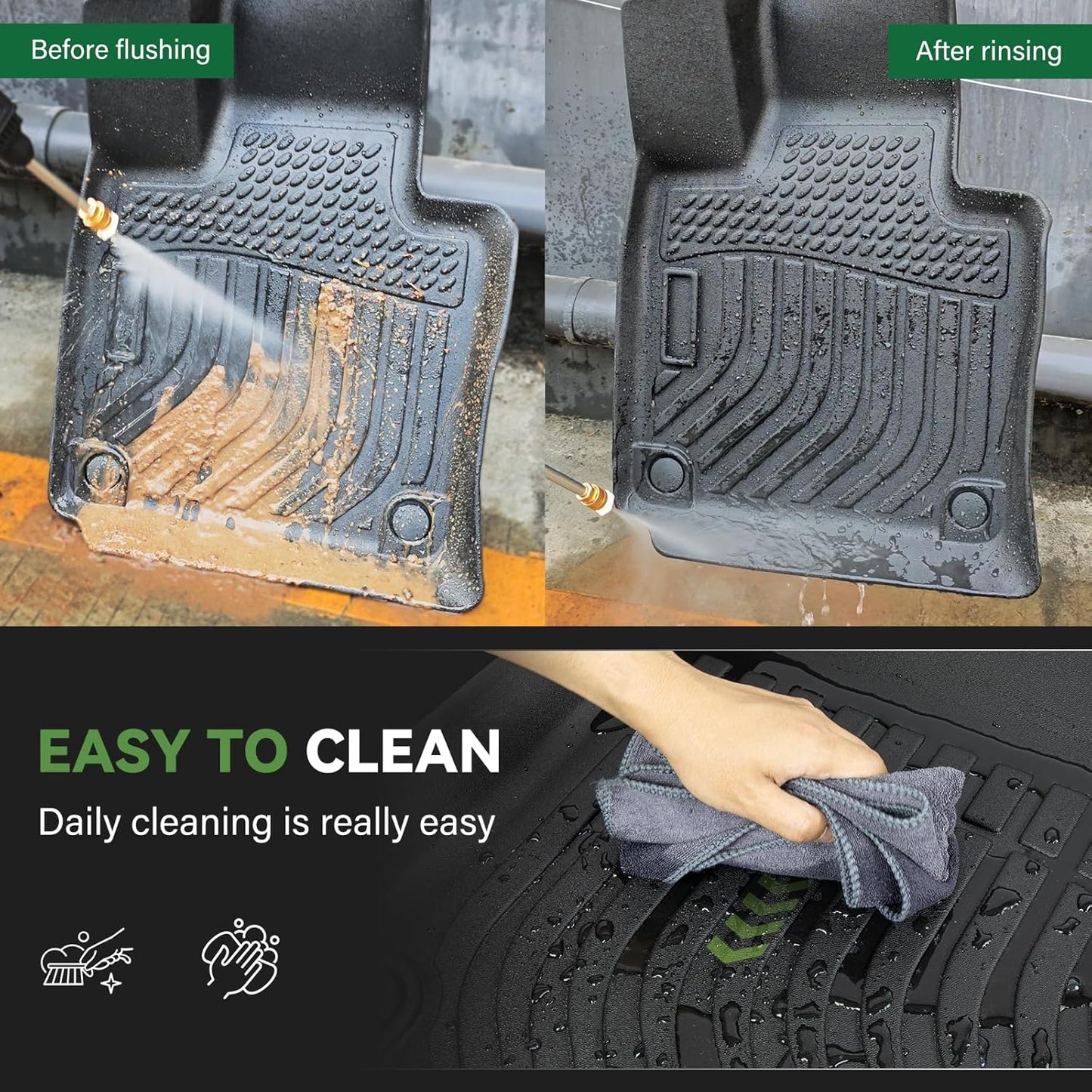 Floor Mats and Trunk Mat Custom Fit for Chevy Trailblazer FWD 2021 2022 2023 2024 2025 with Cargo Liner All Weather TPE Anti-Slip Thicken Car Mats for Chevrolet Trailblazer Accessories