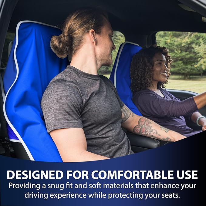 Dri Seats Waterproof Car Seat Cover – Premium Sweat Towel with Slip Resistant Backing for Front Seats in Cars, Trucks, SUVs – Universal Seat Liner, Easy Install, Machine Washable, Breathable