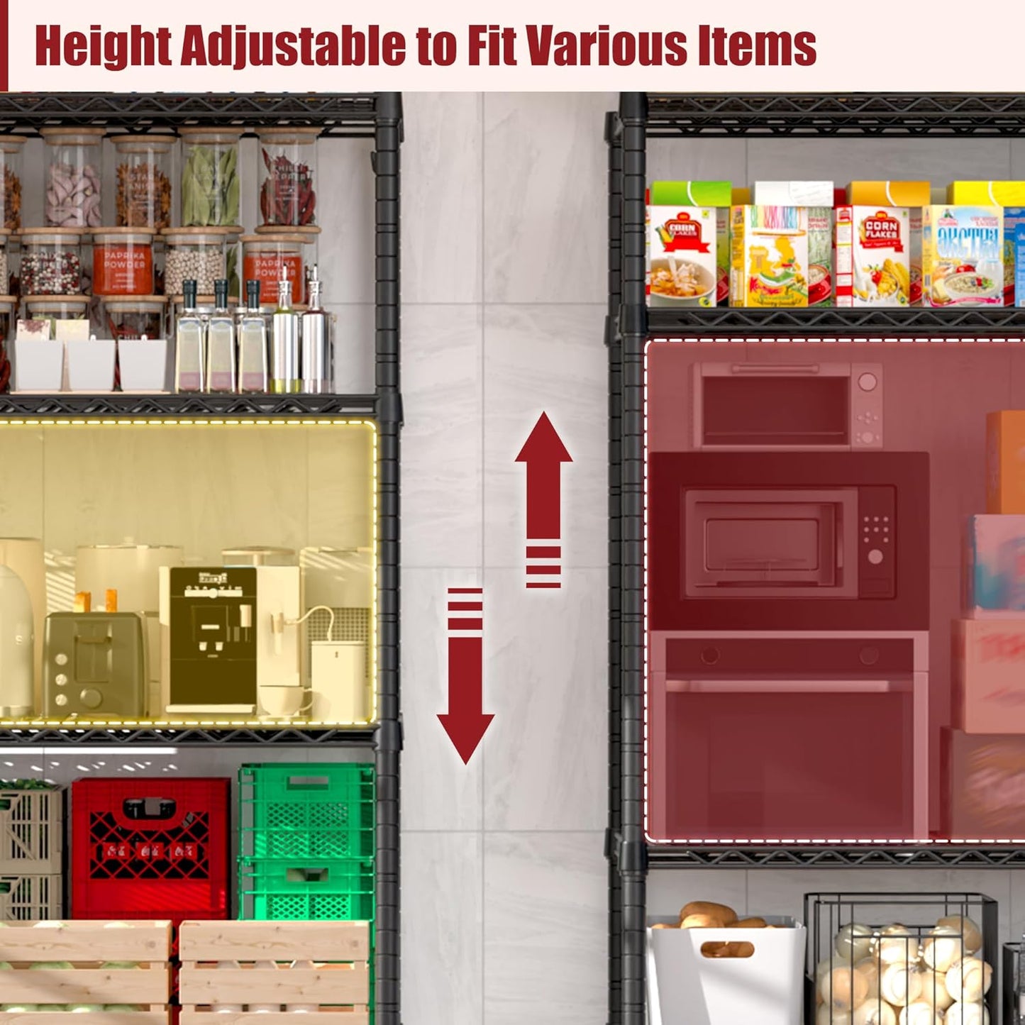 PrimeZone 3 Packs 55.5" W x 24" D x 80" H Heavy Duty Wire Storage Shelves with Wheels, 4 Tier Adjustable NSF Certified Garage Shelving Unit, Rolling Metal Organizer Shelf Rack for Warehouse, Pantry