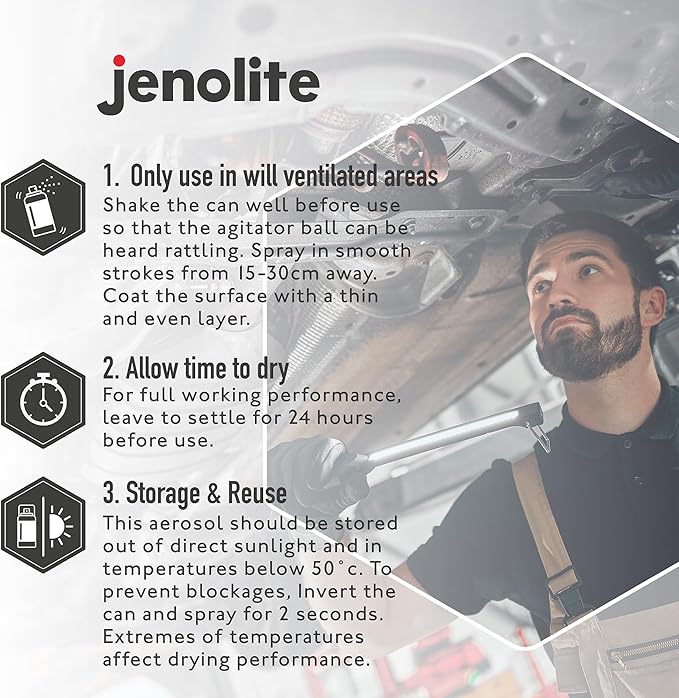 JENOLITE Waxoil Rust Prevention Aerosol, Car/Bike/Motorcycle Corrosion Protection Spray 500ml (16.9 fl oz)