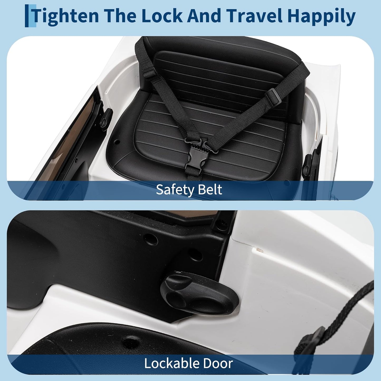 12V Ride on Car Licensed Shelby GT350, Battery Powered Ride On Toy for Toddlers with Remote Control, Electric Car for Kids, Bluetooth, Shock Absorbers, Safety Belt, 3 Speeds, LED Lights, Music, White