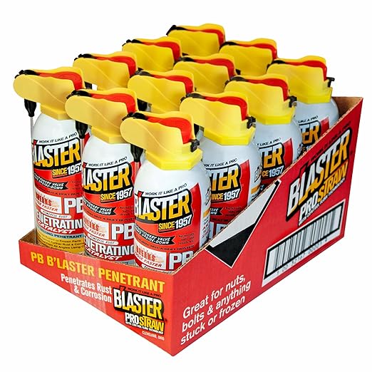 B’Laster Penetrating Oil Spray – Rust Prevention Penetrating Fluid – Loosens Rusted Bolts, Protects Against Corrosion, Multi-Use Anti Rust Spray for Frozen Parts – 11oz (Case of 12)